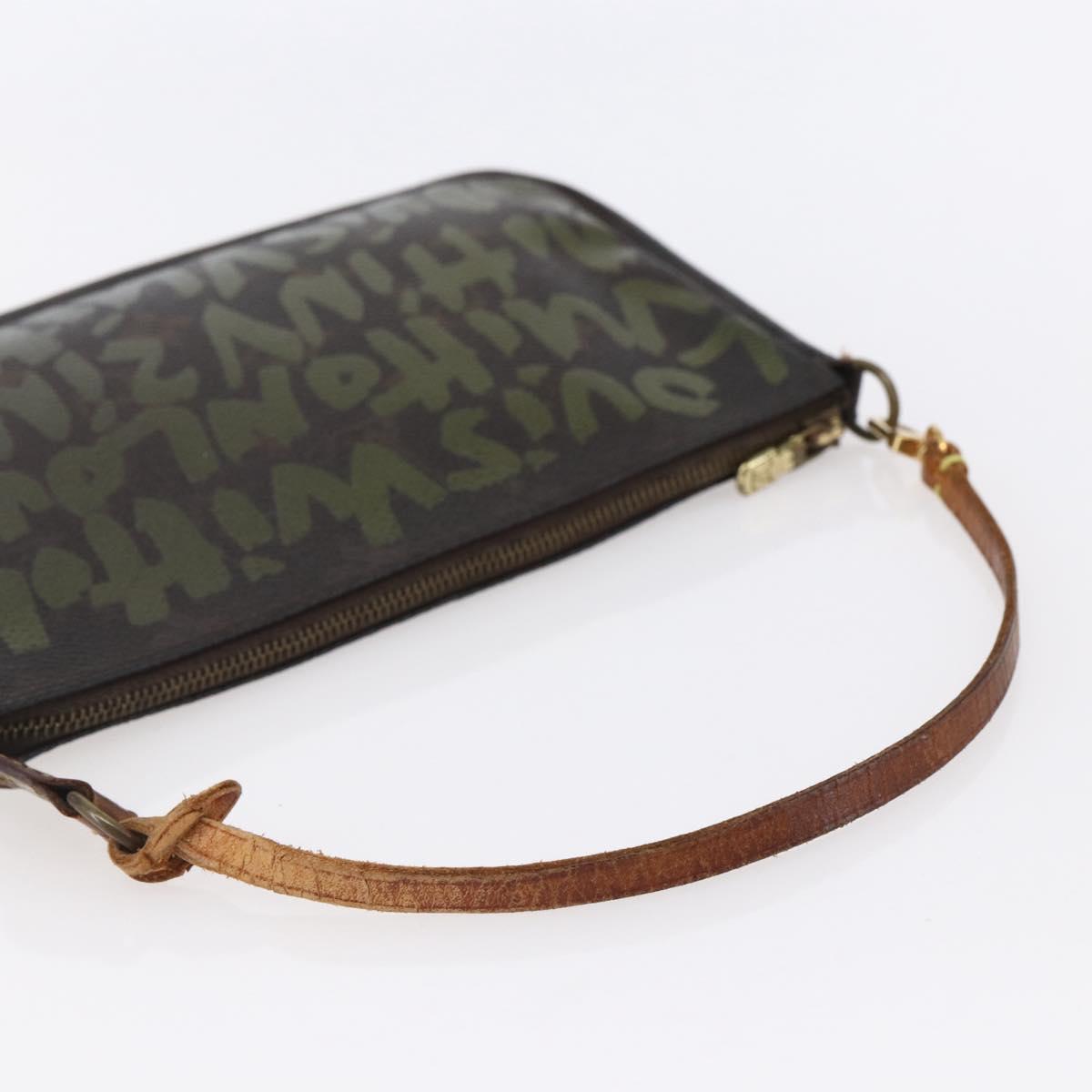 LOUIS VUITTON Graffiti Pochette Accessoires Pouch Khaki M92191 LV
