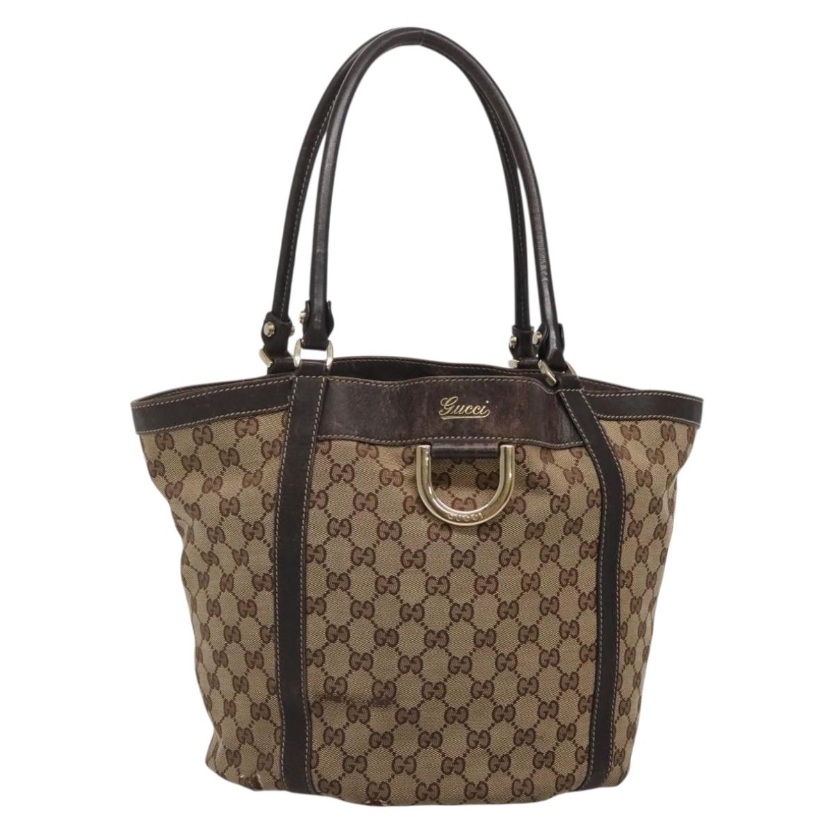 GUCCI GG Canvas Abbey Tote Bag Beige Gold 211982 Auth 141289 | eBay