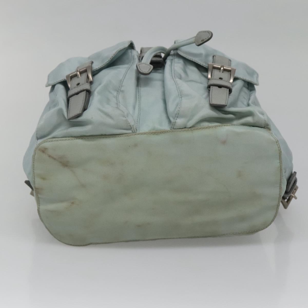 PRADA Backpack Nylon Light Blue Silver Auth 141519 | eBay