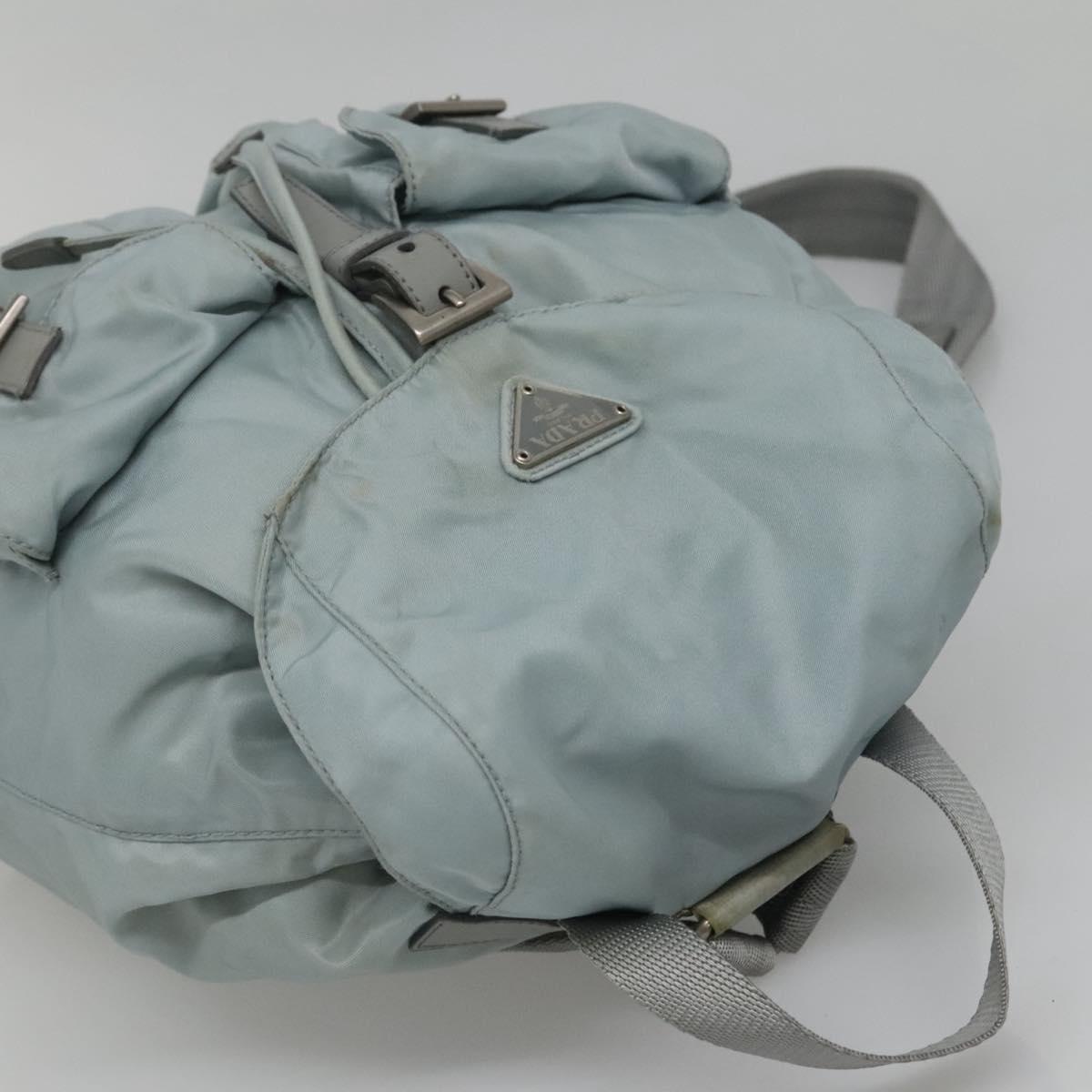 PRADA Backpack Nylon Light Blue Silver Auth 141519 | eBay