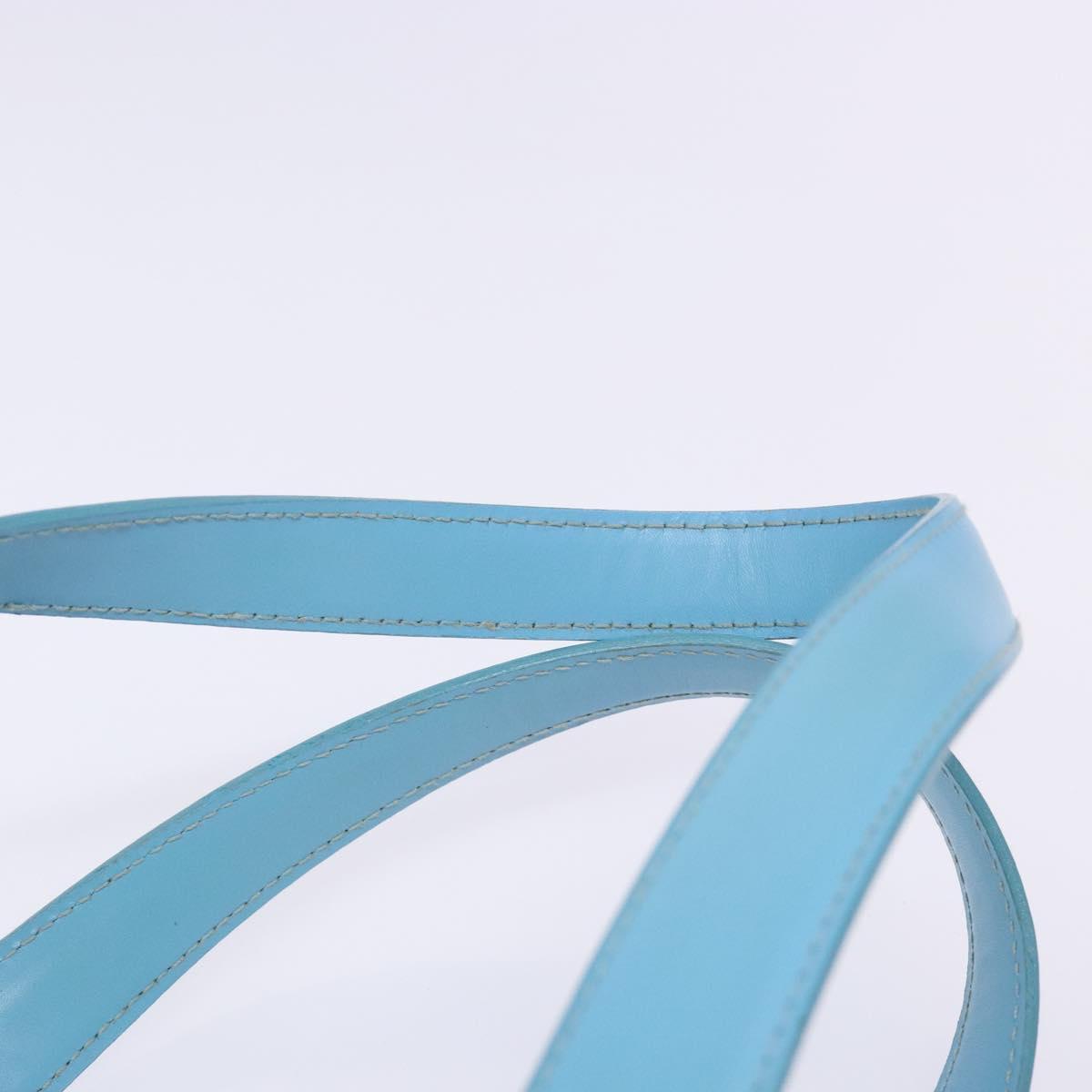 CHANEL New Travel Line Tote Bag Nylon Light Blue Silver CC Auth