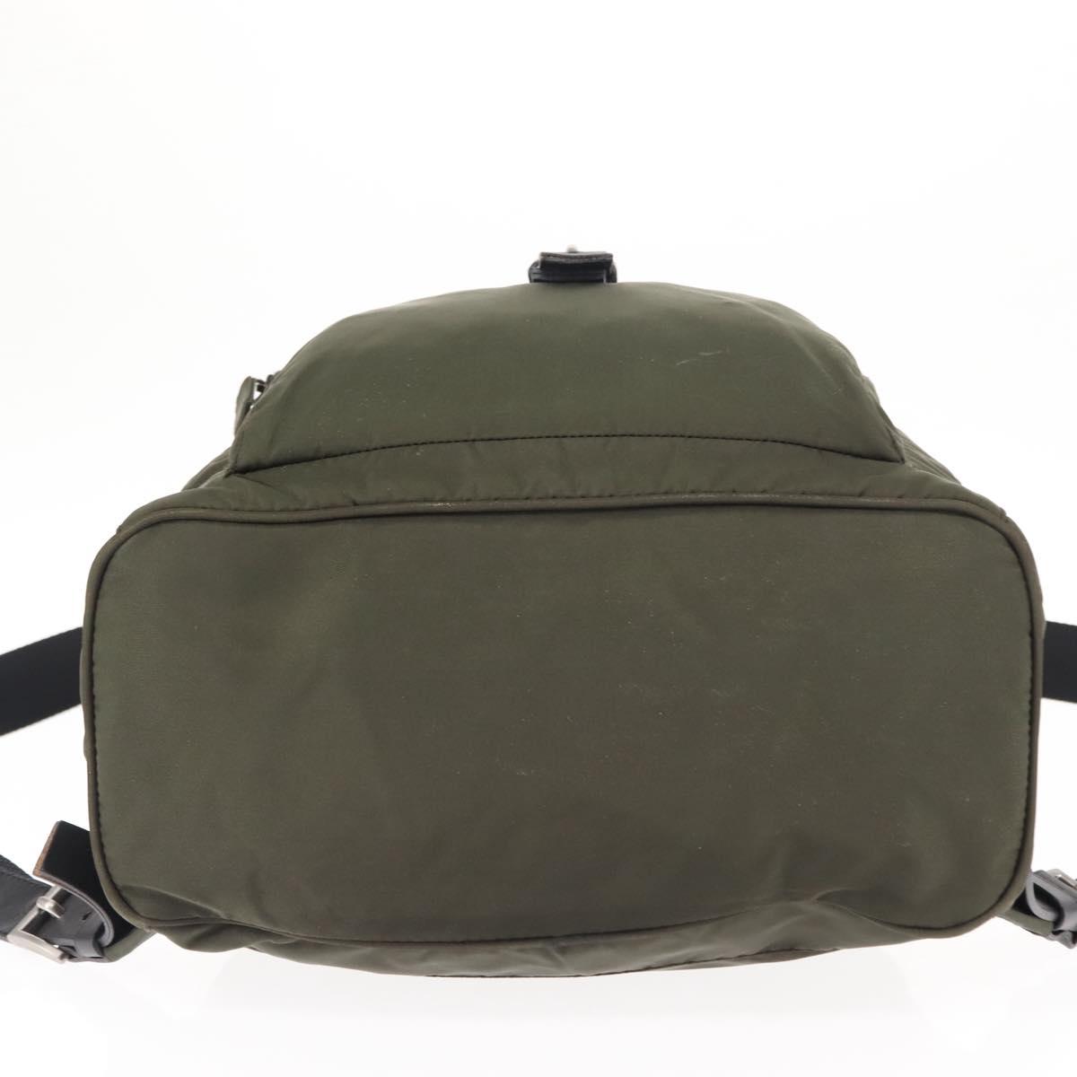 PRADA Backpack Nylon Khaki Silver Auth 152889 PRADA Backpack Nylon Green Silver Auth BA5271 | eBay main image 3