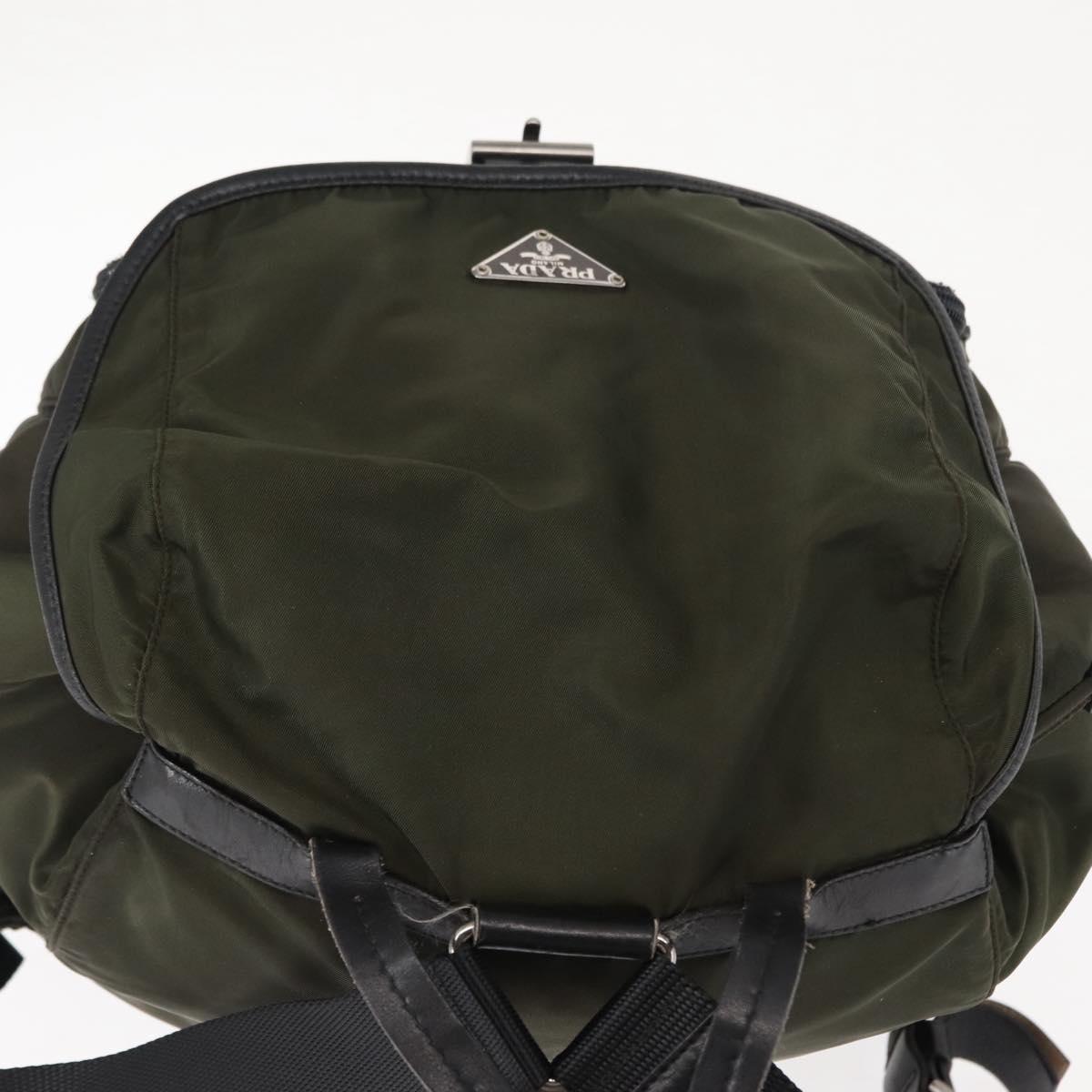 PRADA Backpack Nylon Khaki Silver Auth 148291 PRADA Backpack Nylon Khaki Silver Auth 141801 | eBay main image 4