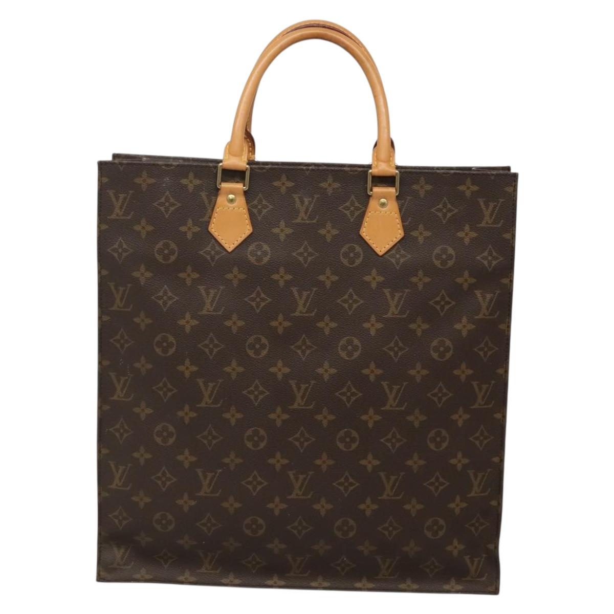 画像 LOUIS VUITTON Monogram Sac Plat Hand Bag M51140 LV Auth 142231 | eBay
