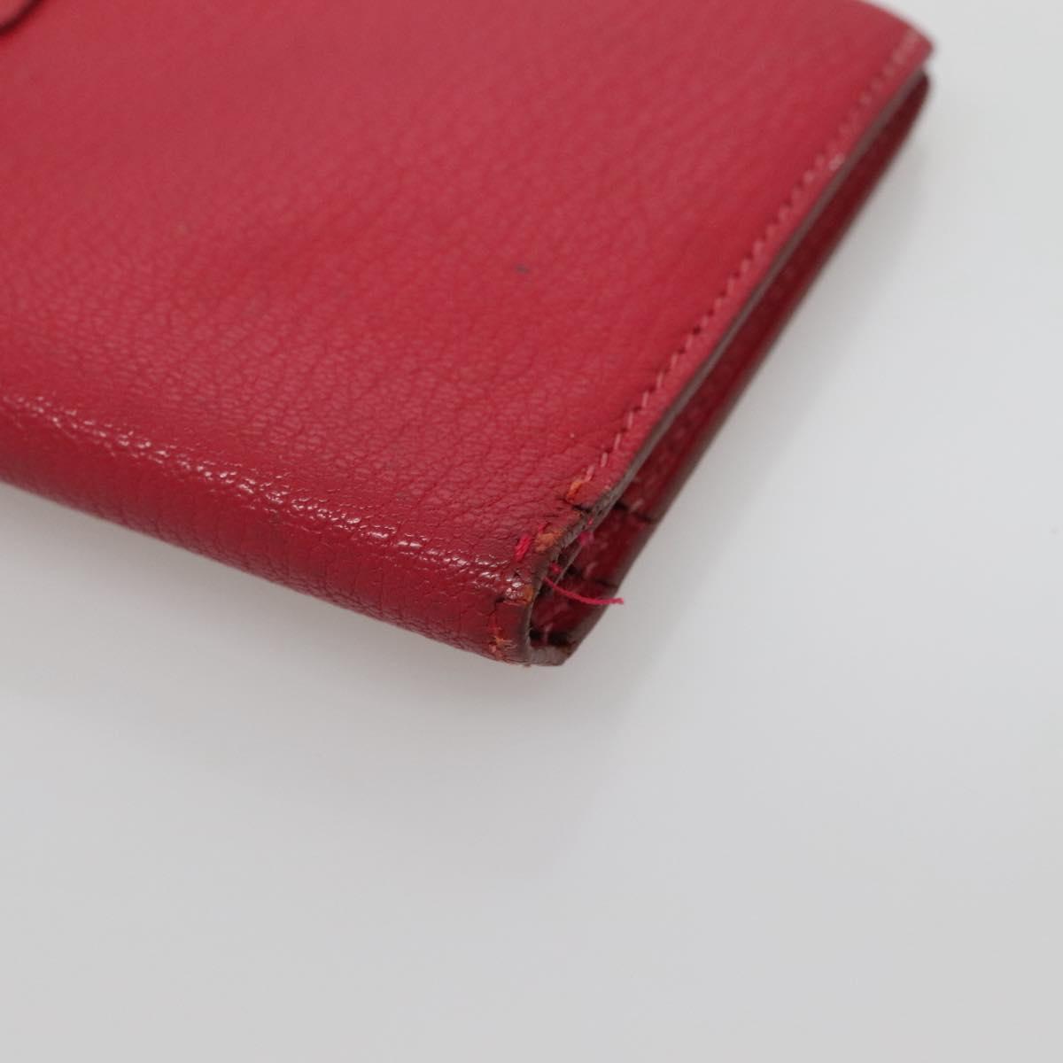 HERMES Wallet Leather Red Silver Auth 142361 | eBay