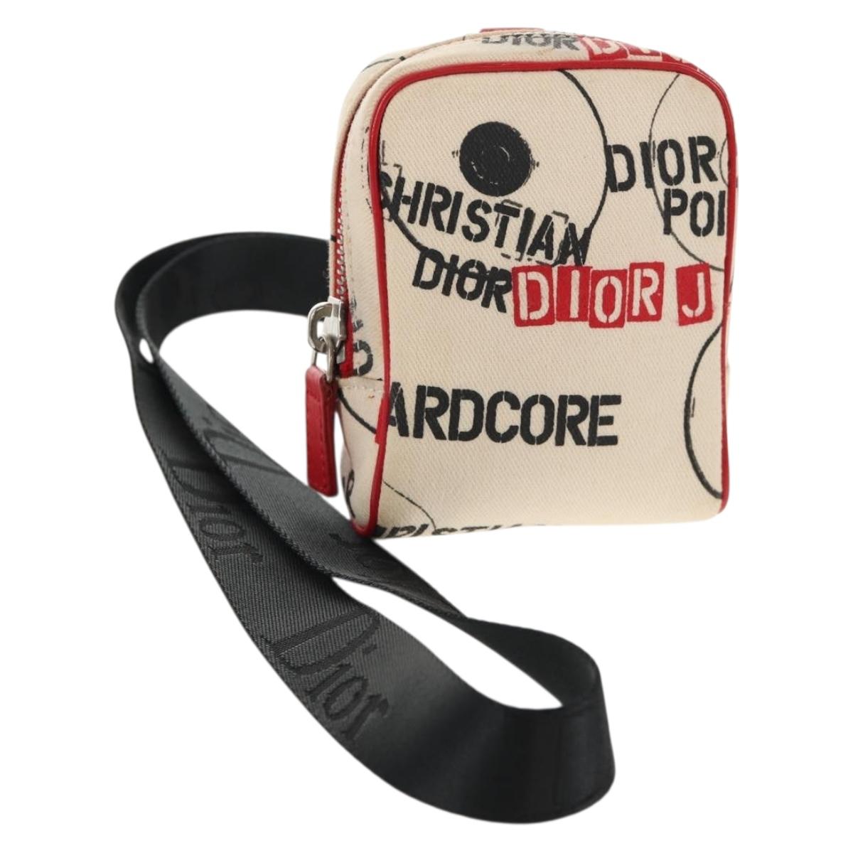 バッグ Christian Dior Hardcore mini pouch Christian Dior Hardcore Pouch Canvas White Red Auth 143024V | eBay