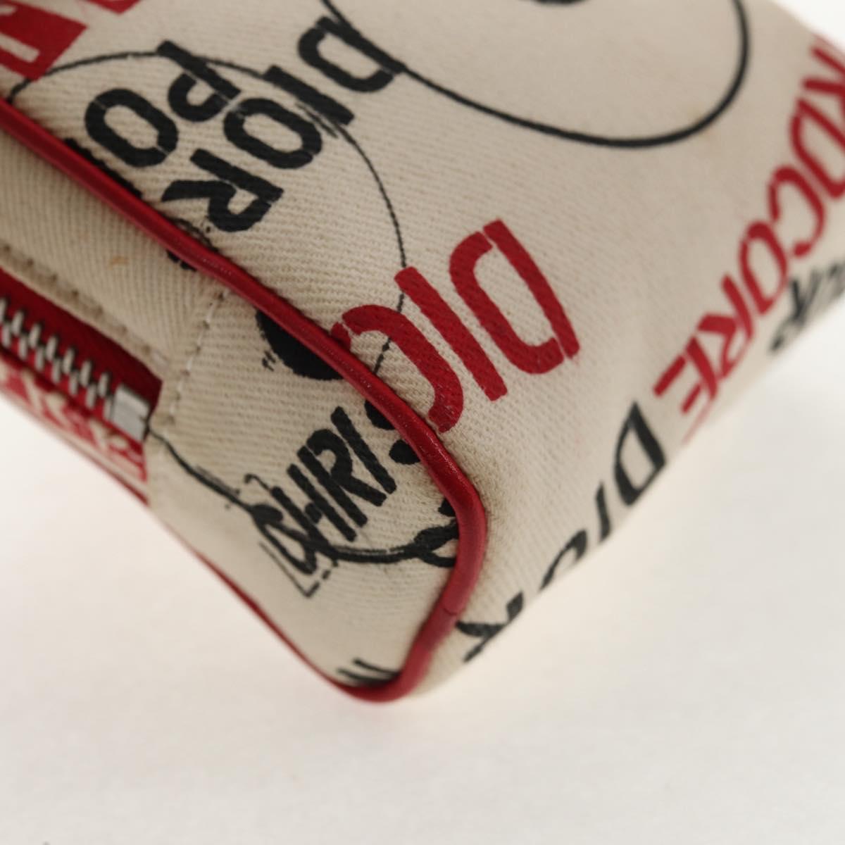 Christian Dior Hardcore Pouch Canvas White Red Auth 143024V | eBay