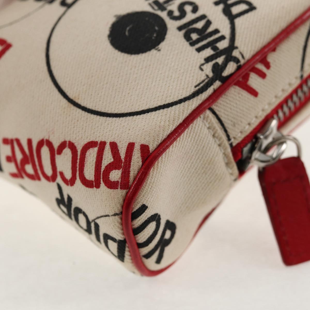 Christian Dior Hardcore Pouch Canvas White Red Auth 143024V | eBay