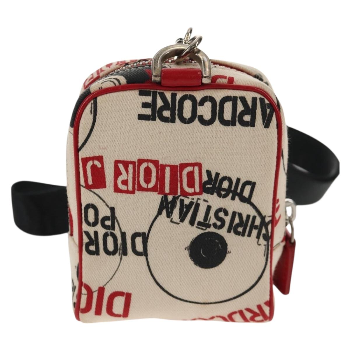 Christian Dior Hardcore Pouch Canvas White Red Auth 143024V | eBay
