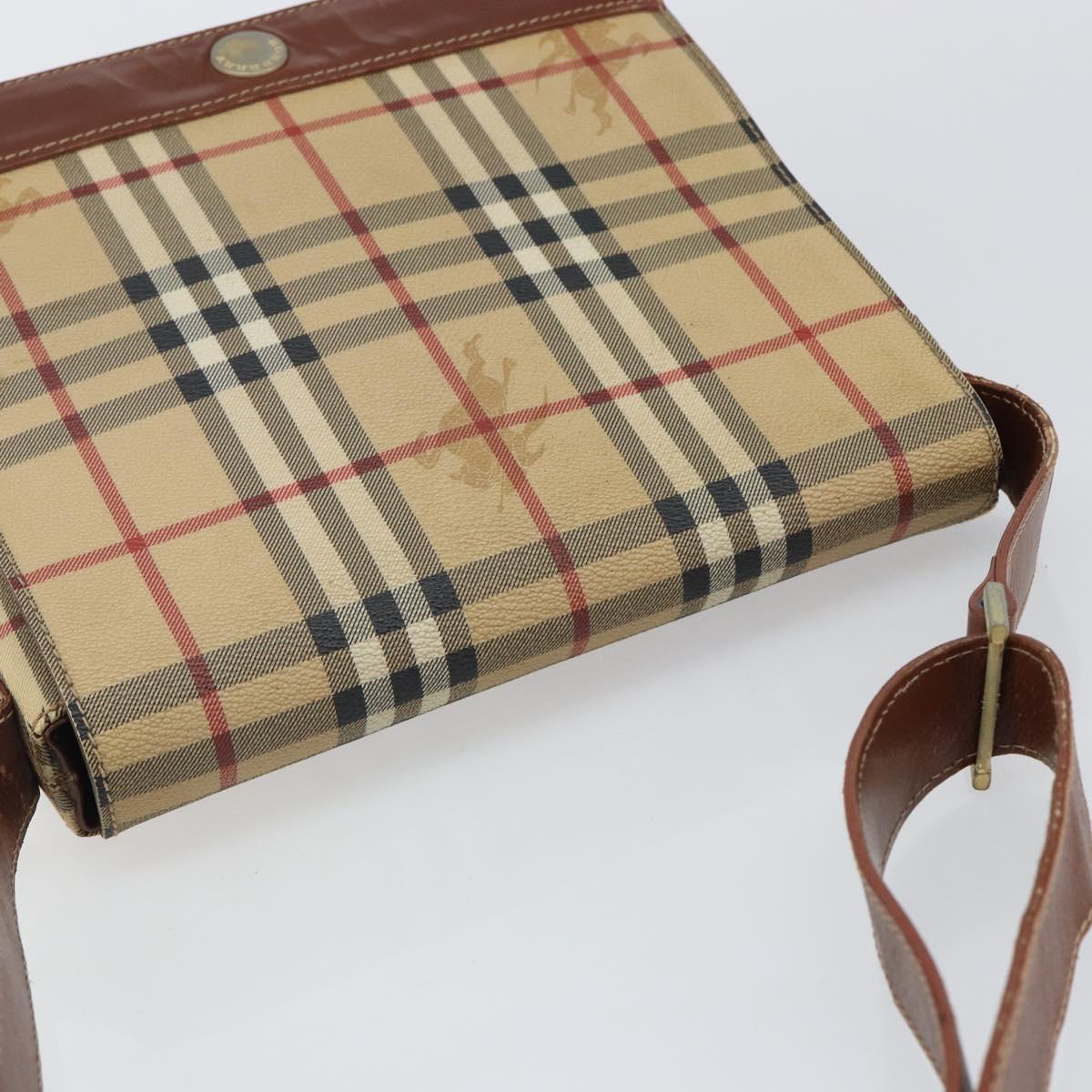 BURBERRY Nova Check Shoulder Bag PVC Beige Auth 143199 | eBay