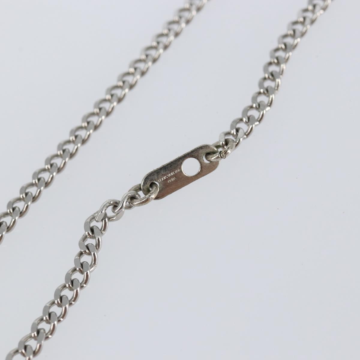 LOUIS VUITTON Monogram Row Necklace metal Silver M02254 LV Auth 