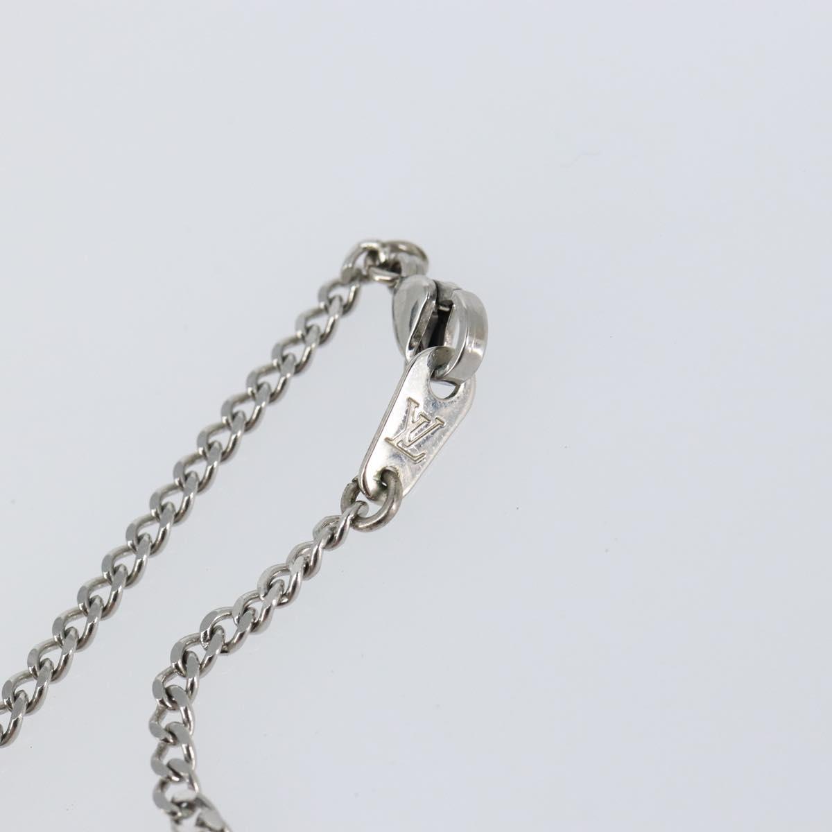 LOUIS VUITTON Monogram Row Necklace metal Silver M02254 LV Auth 