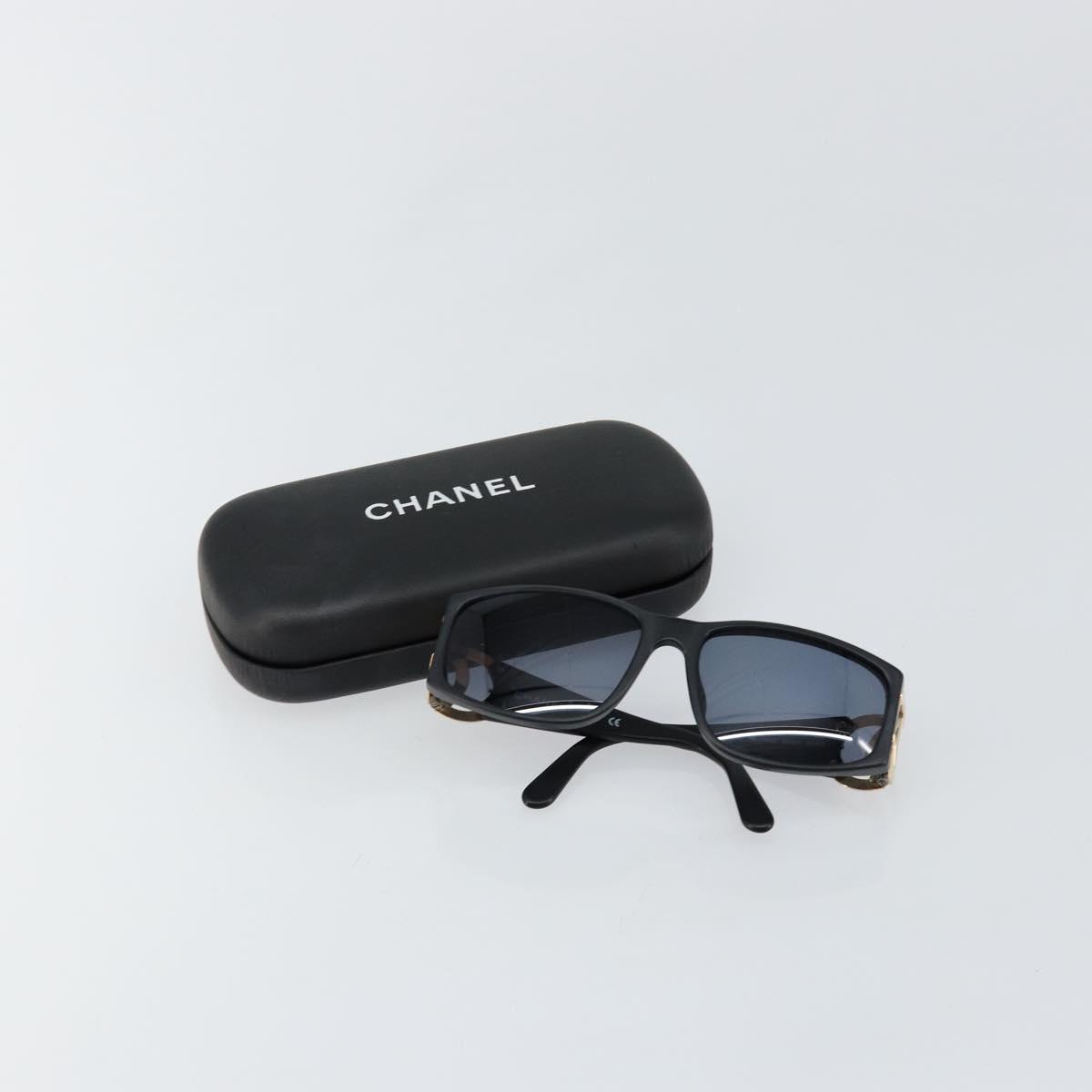 CHANEL COCO Mark Sunglasses Plastic Black CC Auth 143837 | eBay