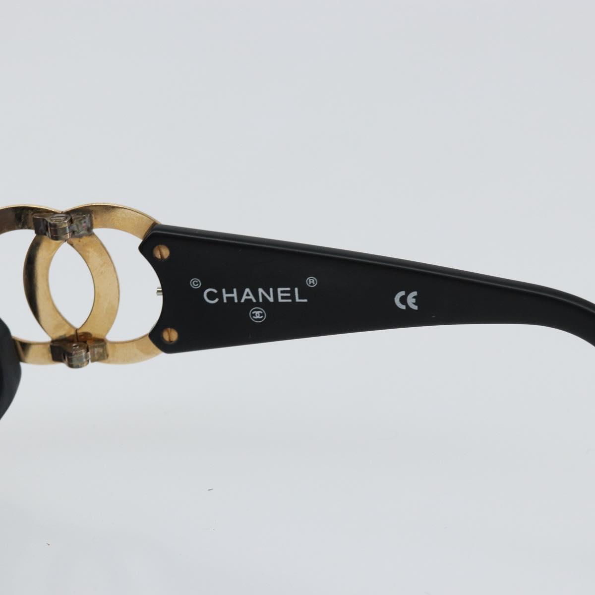 CHANEL COCO Mark Sunglasses Plastic Black CC Auth 143837 | eBay