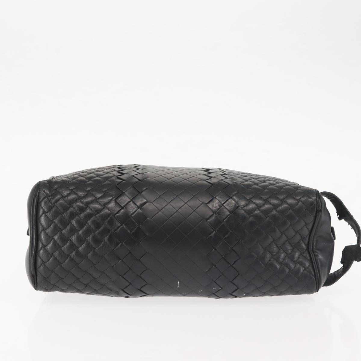 BOTTEGA VENETA INTRECCIATO Clutch Bag Leather Black Auth 144213 | eBay