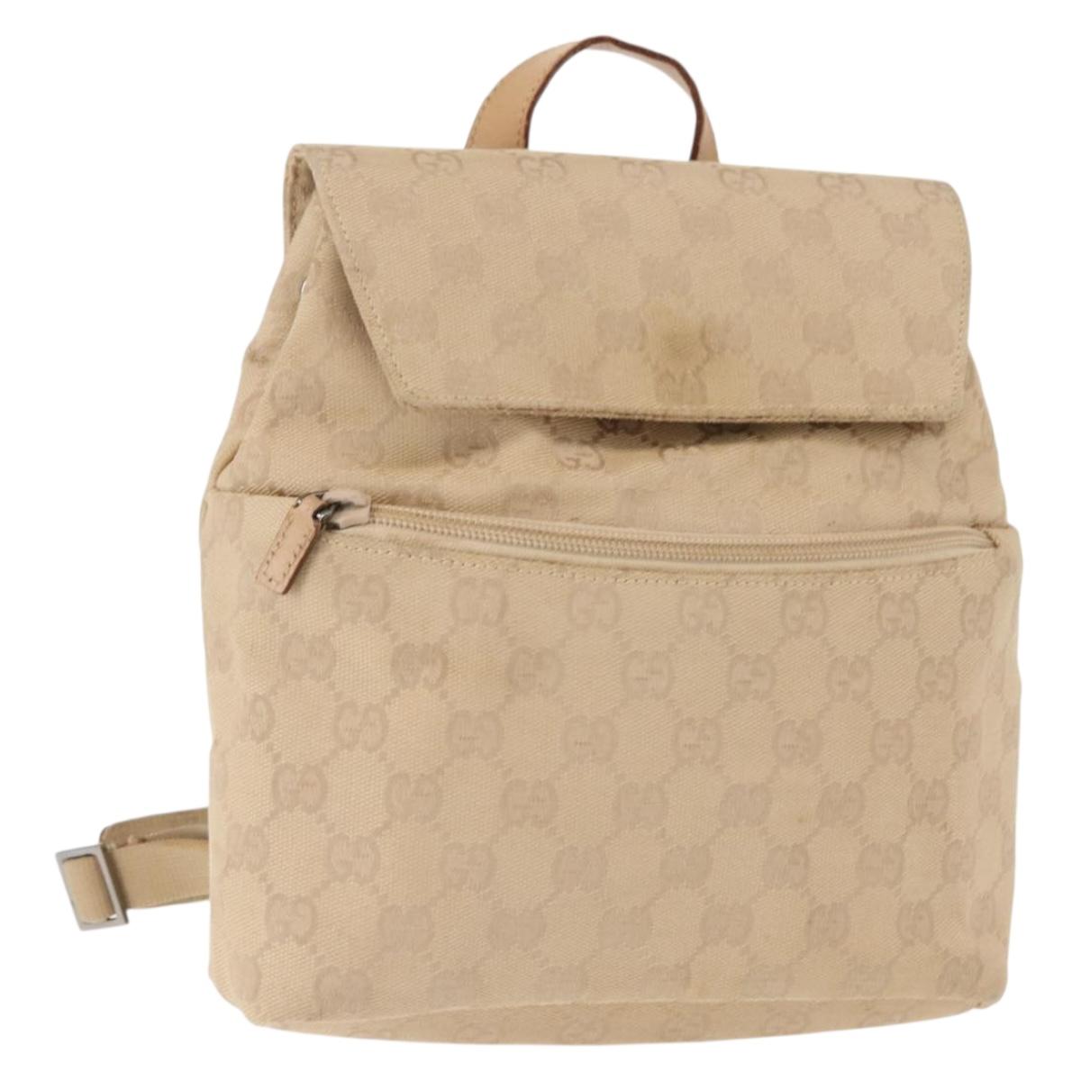 GUCCI GG Canvas Backpack Beige Silver 003 0242 Auth 144218  display picture 2