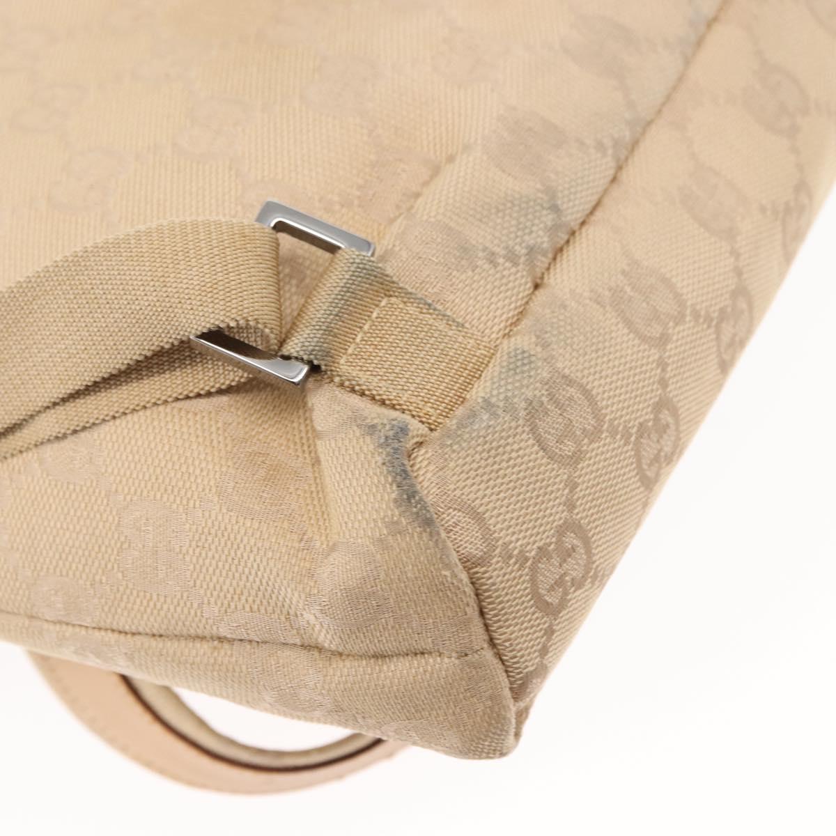 GUCCI GG Canvas Backpack Beige Silver 003 0242 Auth 144218 