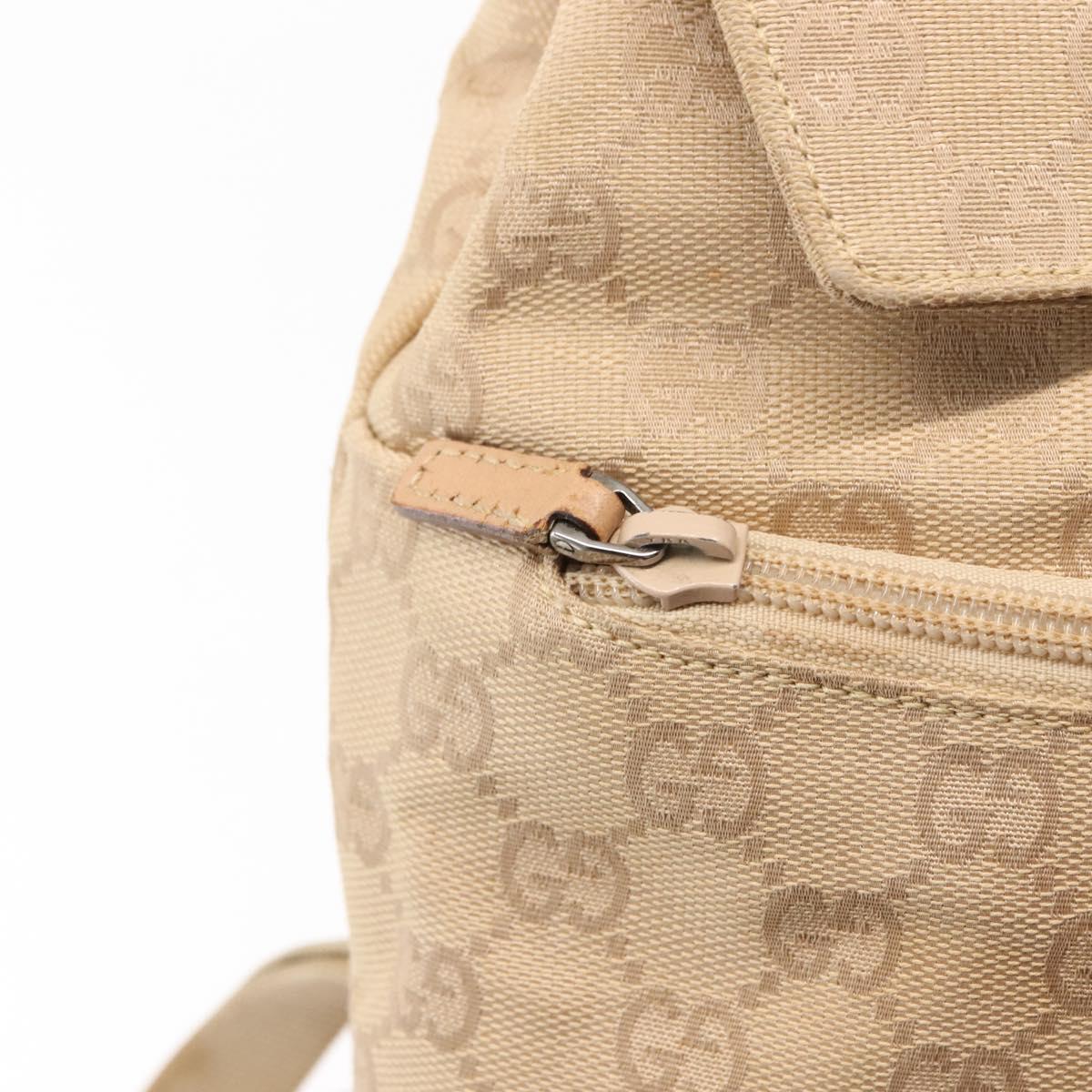 GUCCI GG Canvas Backpack Beige Silver 003 0242 Auth 144218 GUCCI GG Canvas Backpack Beige Silver 003 0242 Auth 144218  main image 4