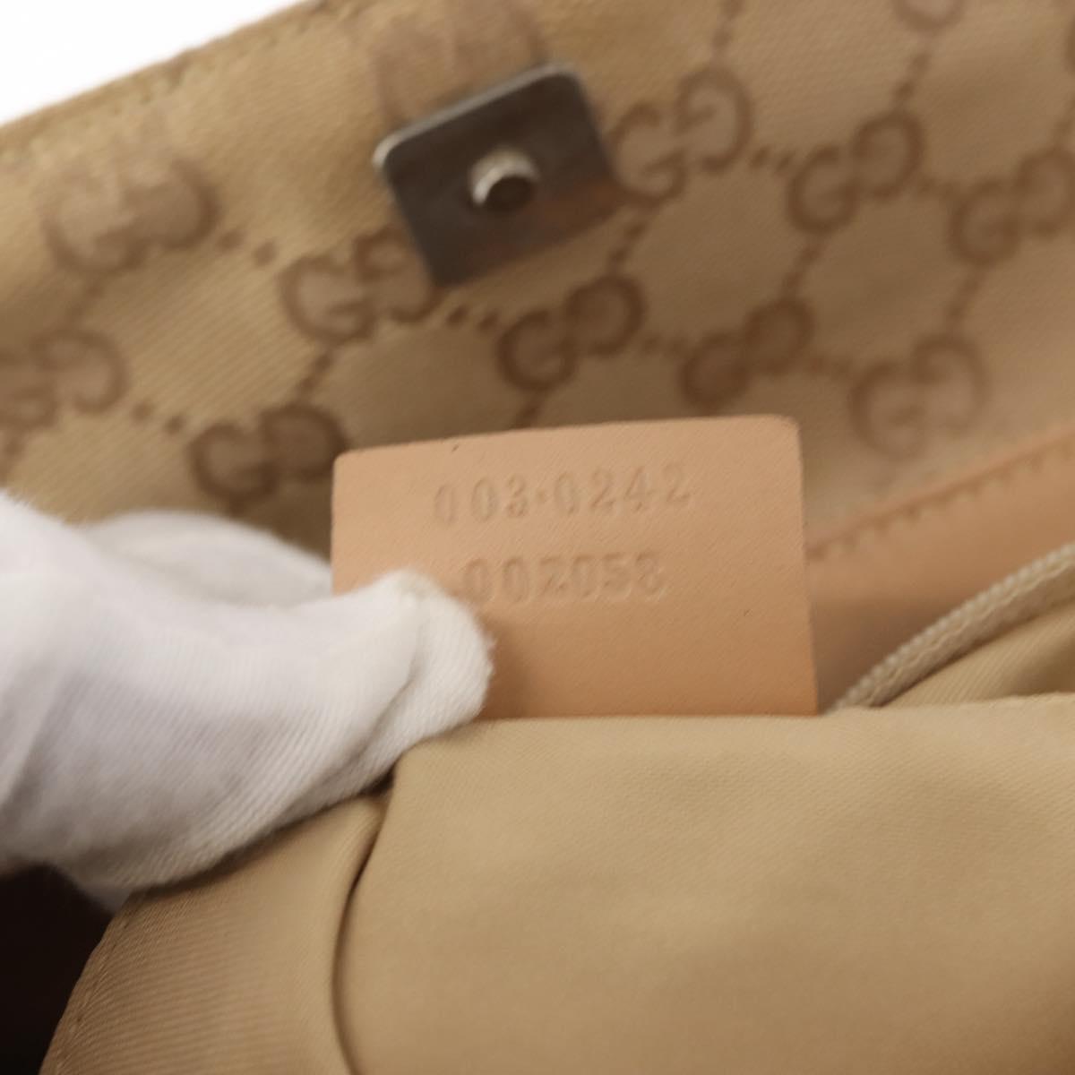 GUCCI GG Canvas Backpack Beige Silver 003 0242 Auth 144218 GUCCI GG Canvas Backpack Beige Silver 003 0242 Auth 144218  main image 2