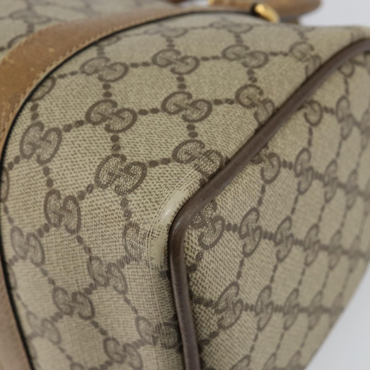 GUCCI GG Supreme Web Sherry Line Boston Bag PVC Beige Gold 40 02