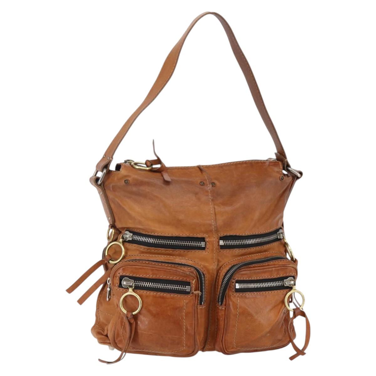 Chloe Betty Shoulder Bag Leather Brown Silver gold Auth 144492 | eBay