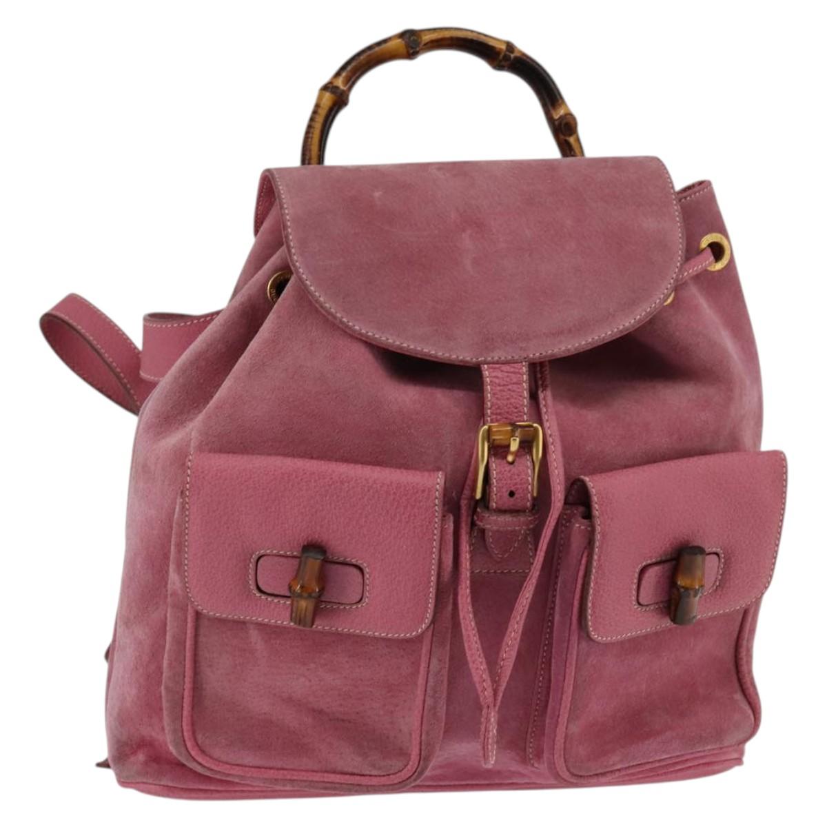 GUCCI Backpack Suede Pink Gold 003 2058 0016 Auth 144974 | eBay display picture 2