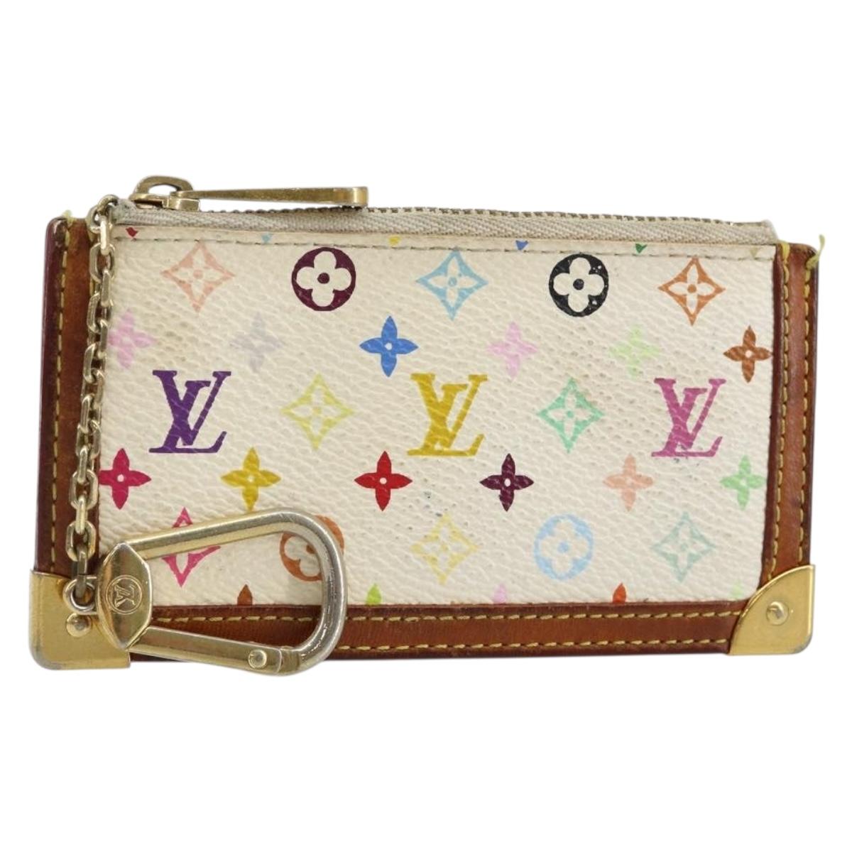 LOUIS VUITTON Multicolor Pochette Cles Coin Purse White  display picture 1