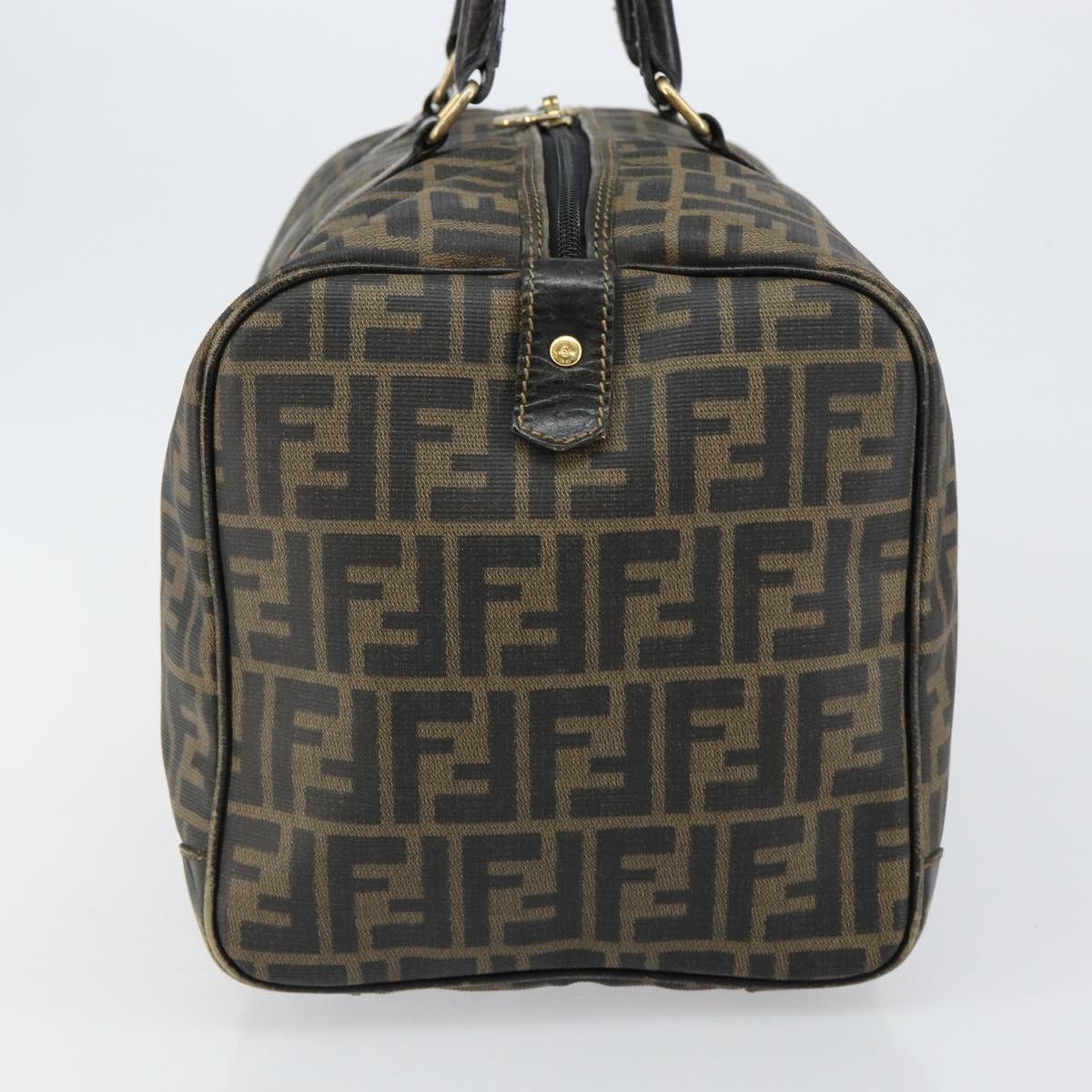 FENDI Zucca Canvas Boston Bag PVC Black Brown Auth 145332 | eBay