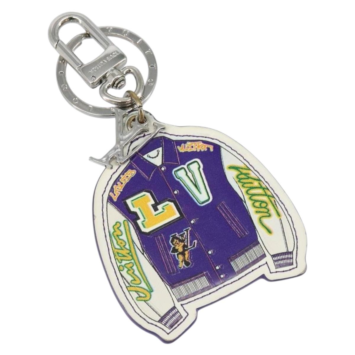 LOUIS VUITTON Porte Cles Varsity Jacket Charm Leather White MP3385