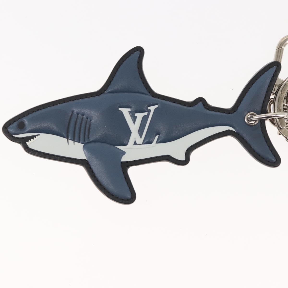 LOUIS VUITTON Porte Cles LV Shark Charm Leather Blue MP2978 LV