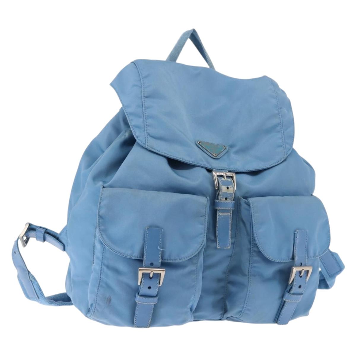 PRADA Backpack Nylon Light Blue Silver Auth 145764 | eBay display picture 1