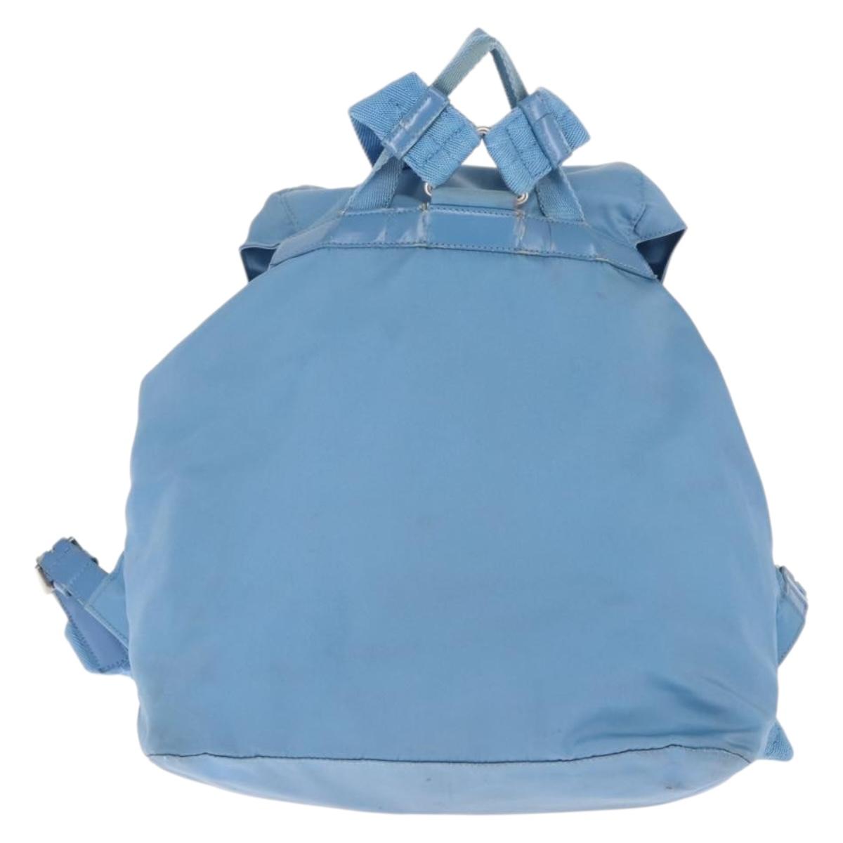 PRADA Backpack Nylon Light Blue Silver PRADA Backpack Nylon Light Blue Silver Auth 130642 | eBay main image 4