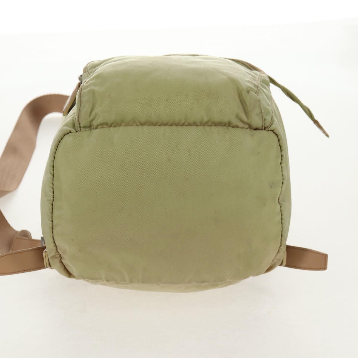 PRADA Backpack Nylon Beige Silver Auth 145849 PRADA Backpack Nylon Beige Silver Auth 133390 Silvery ref  main image 4
