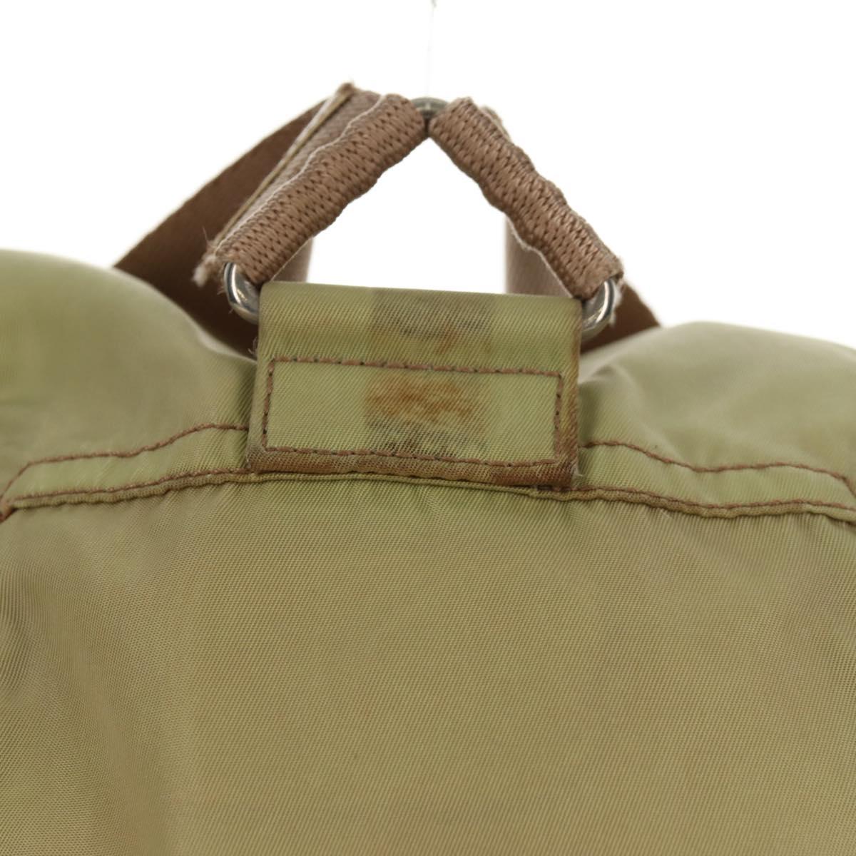 PRADA Backpack Nylon Beige Silver Auth 145849 PRADA Backpack Nylon Beige Silver Auth 133390 Silvery ref  main image 3