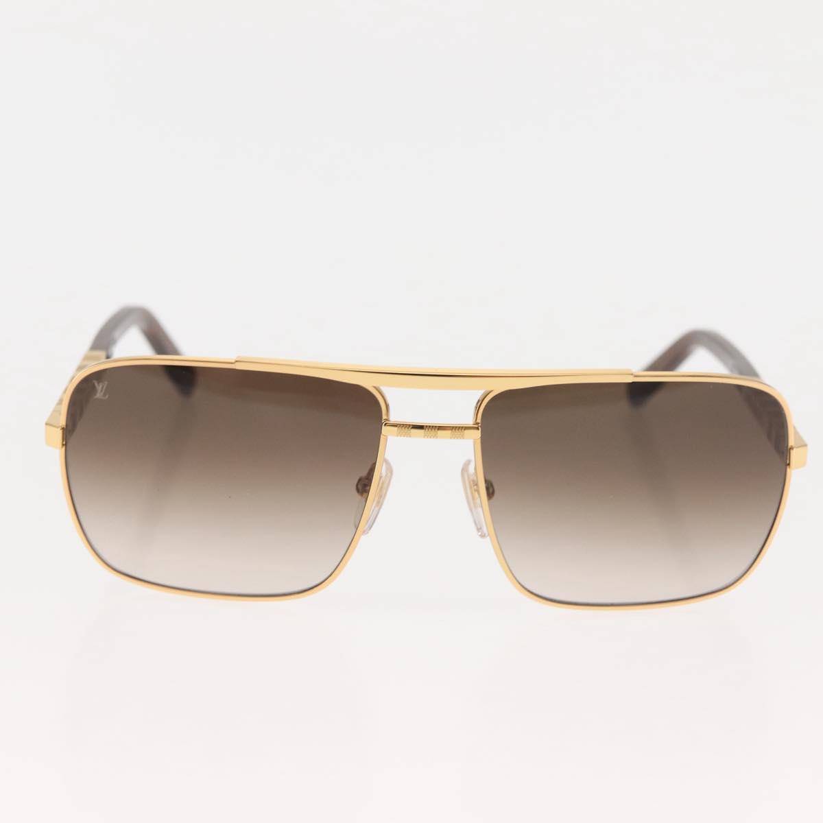 LOUIS VUITTON Damier Sunglasses Attitude metal Gold Tone Z0259U LV