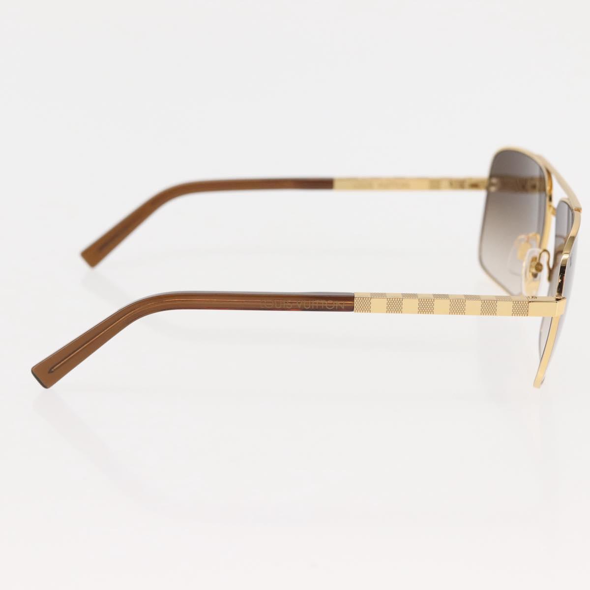 LOUIS VUITTON Damier Sunglasses Attitude metal Gold Tone Z0259U LV