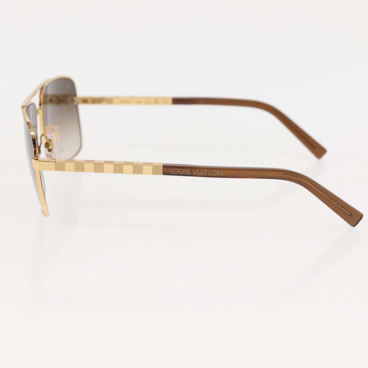 LOUIS VUITTON Damier Sunglasses Attitude metal Gold Tone Z0259U LV