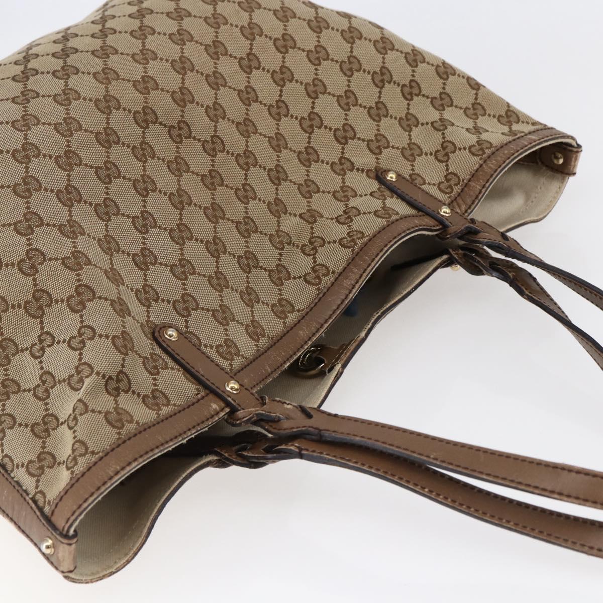 GUCCI GG Canvas Tote Bag Beige Auth 146146 | eBay