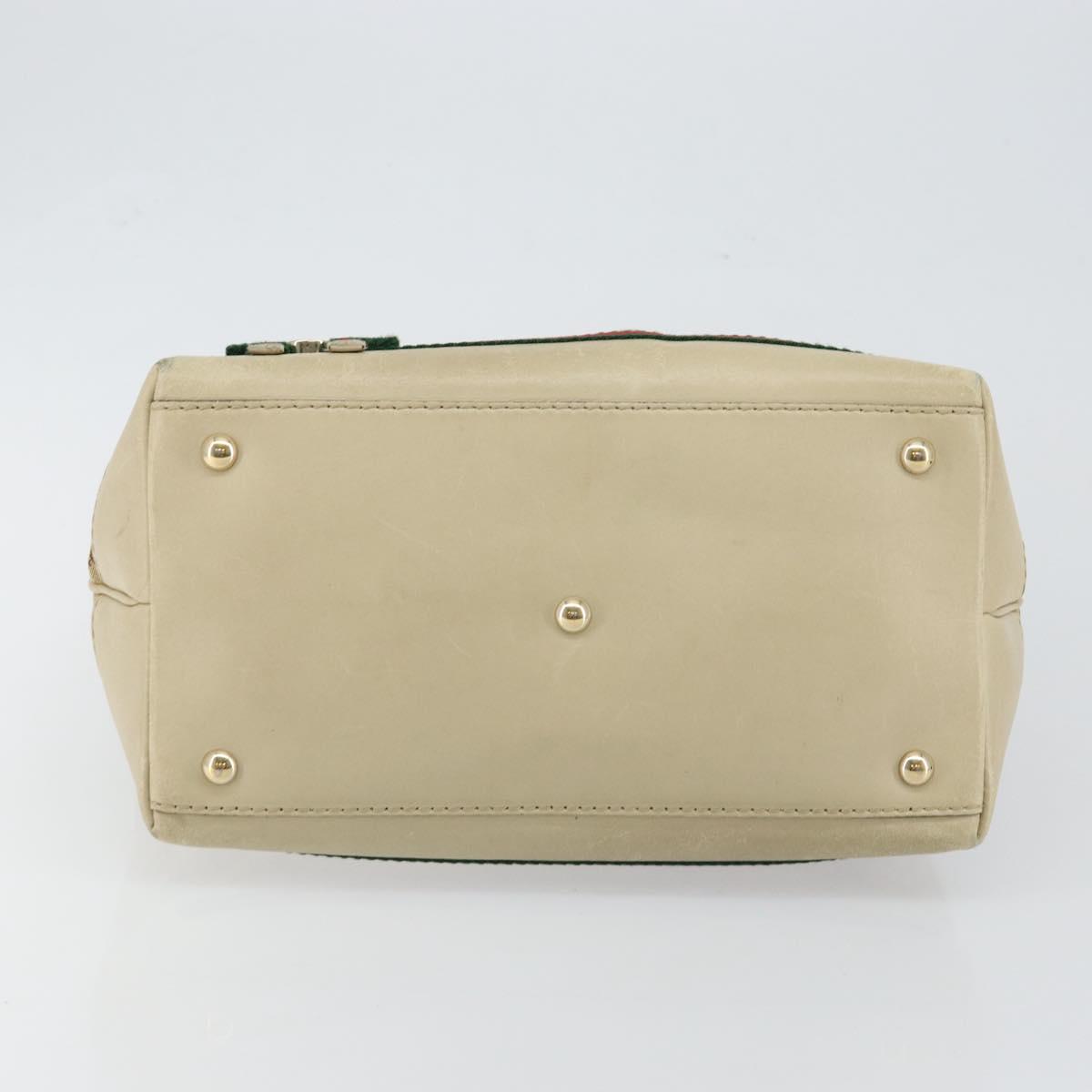 GUCCI GG Canvas Web Sherry Line Pretty Bag Beige Gold 257064 Auth GUCCI GG Canvas Web Sherry Line Pretty Bag Beige Gold 257064 Auth
