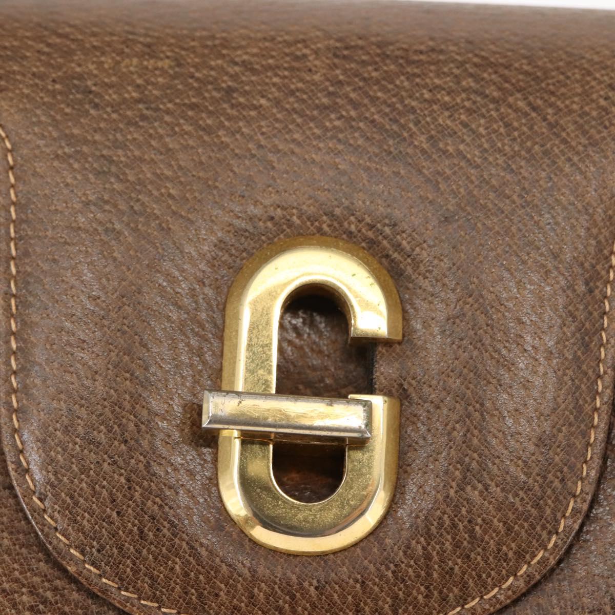 GUCCI Hand Bag Leather Vintage Gold Brown Auth 146612 | eBay