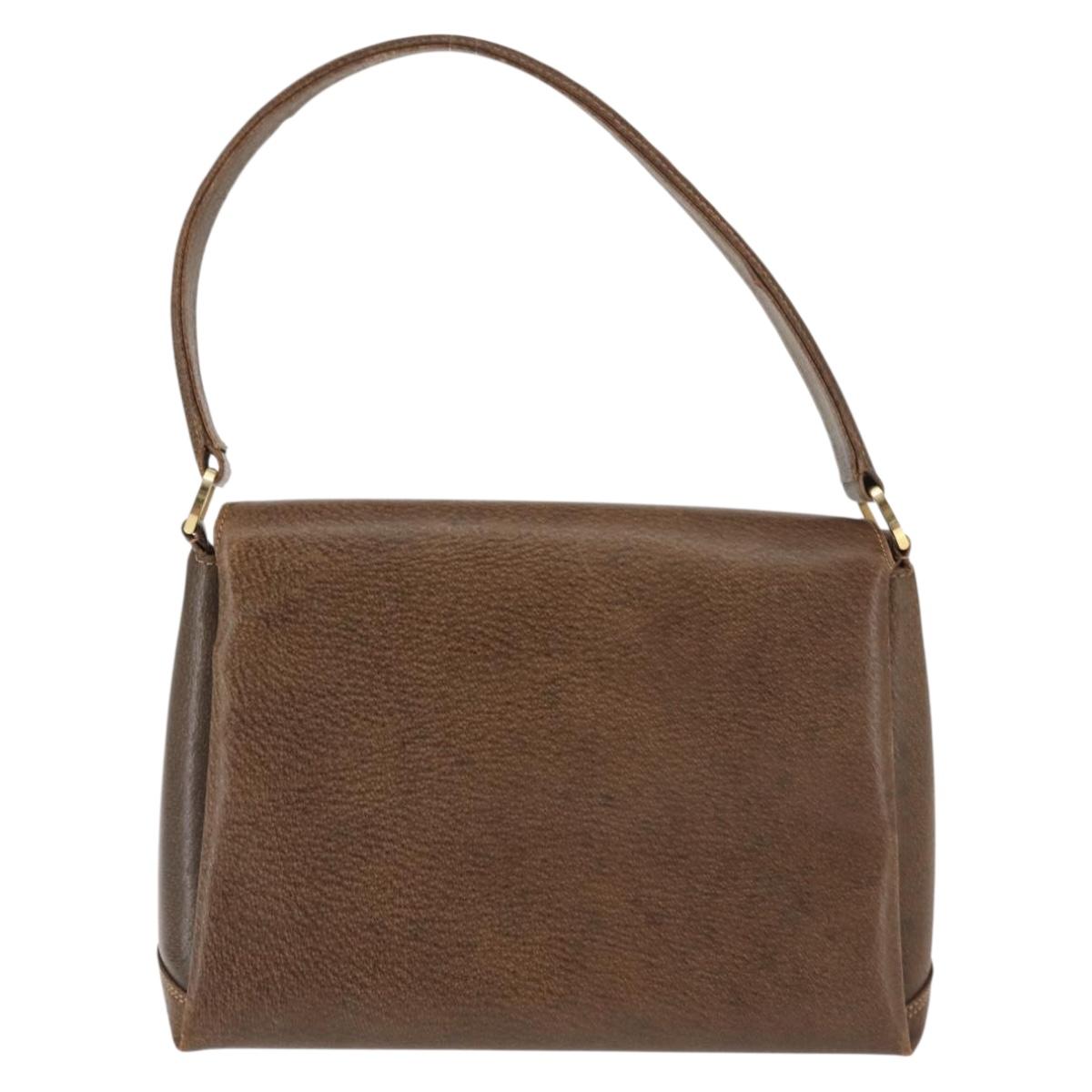GUCCI Hand Bag Leather Vintage Gold Brown Auth 146612 | eBay