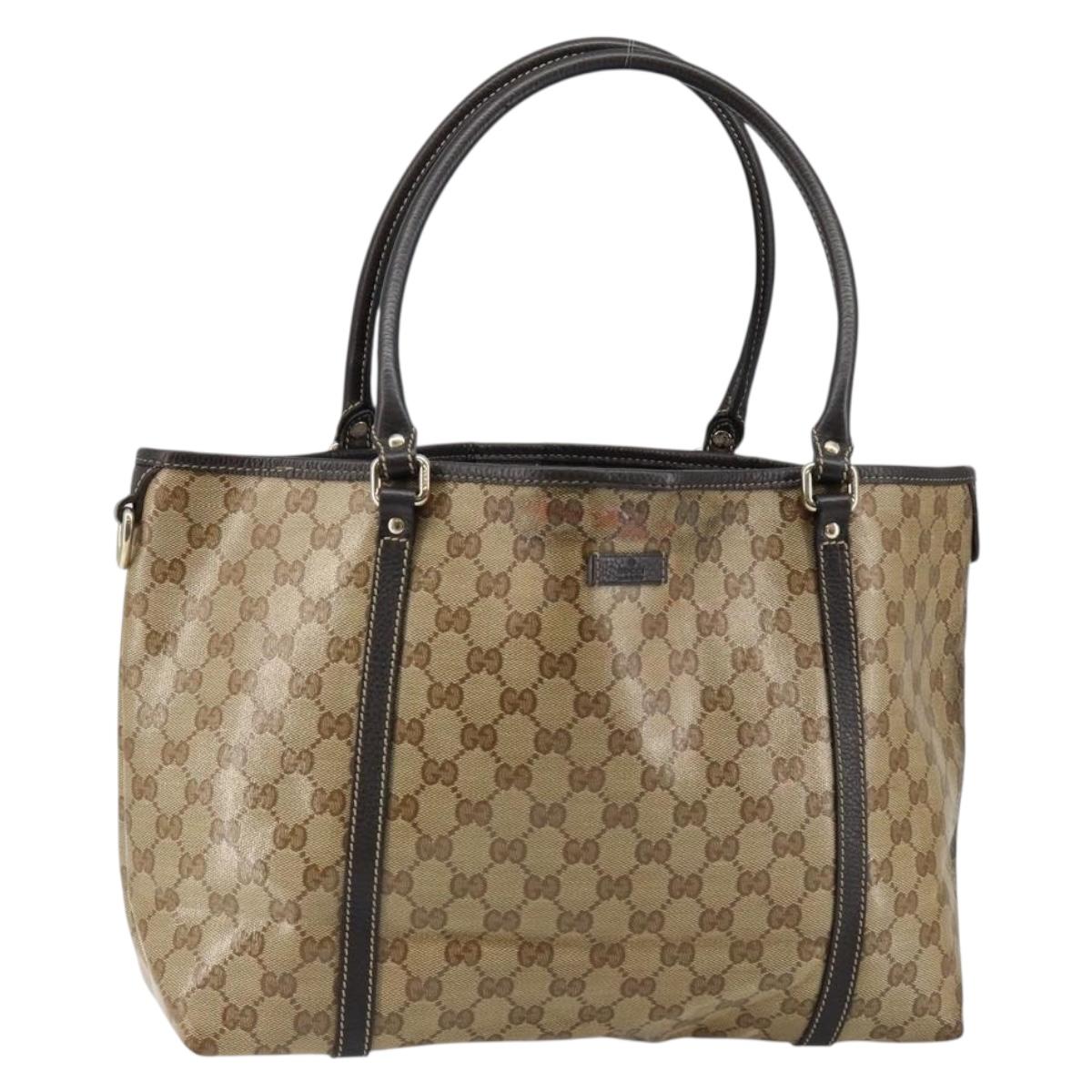 バッグ GUCCI GG MONOGRAM CANVAS NYLON TOTE BAG Gucci GG Monogram Nylon / Leather Tall Tote Brown - TheRelux.com