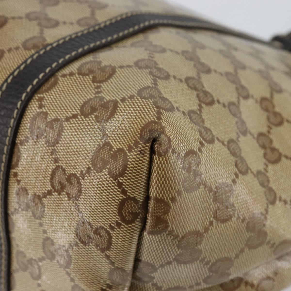 GUCCI GG Crystal Tote Bag Coated Canvas Outlet Beige Gold 265695