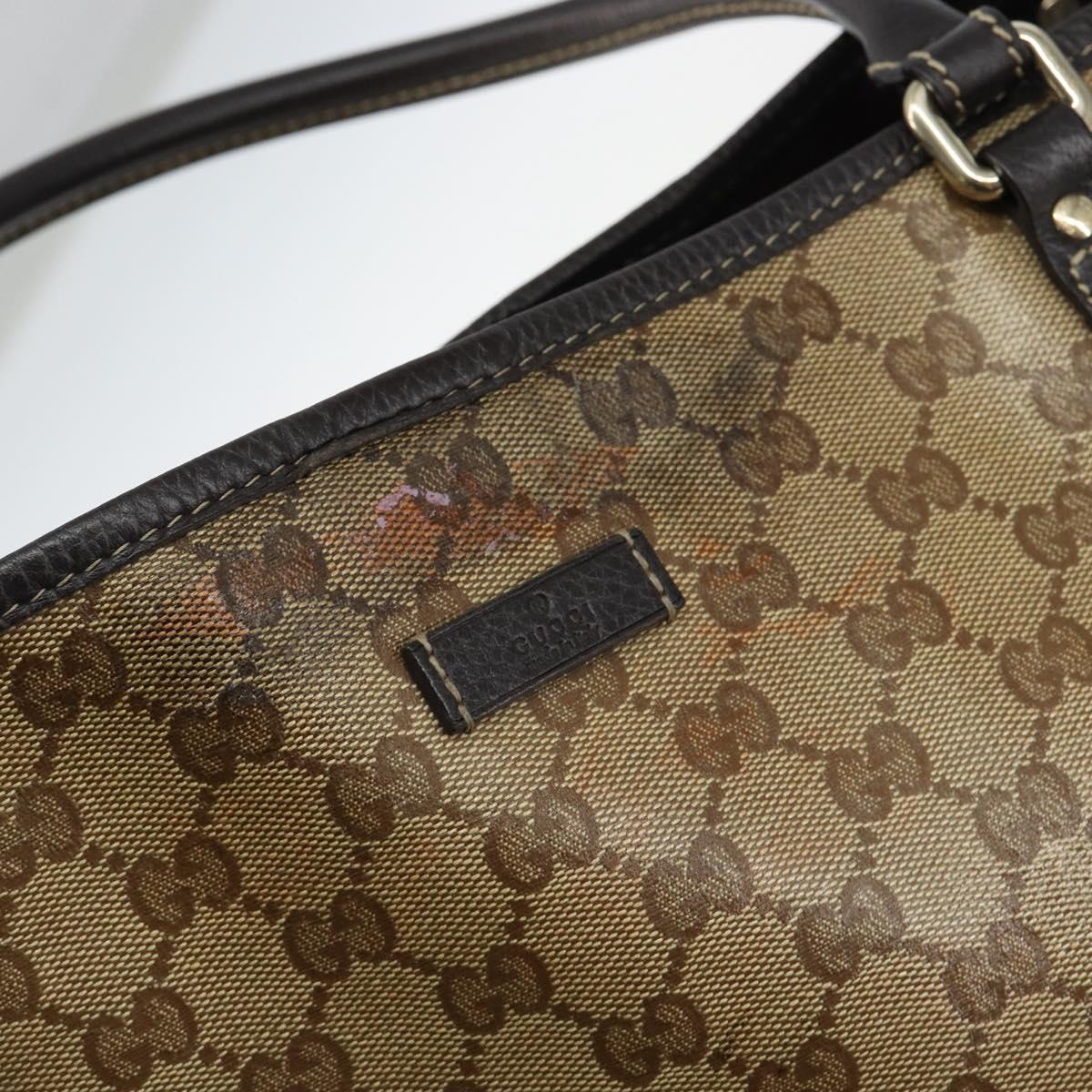 GUCCI GG Crystal Tote Bag Coated Canvas Outlet Beige Gold 265695