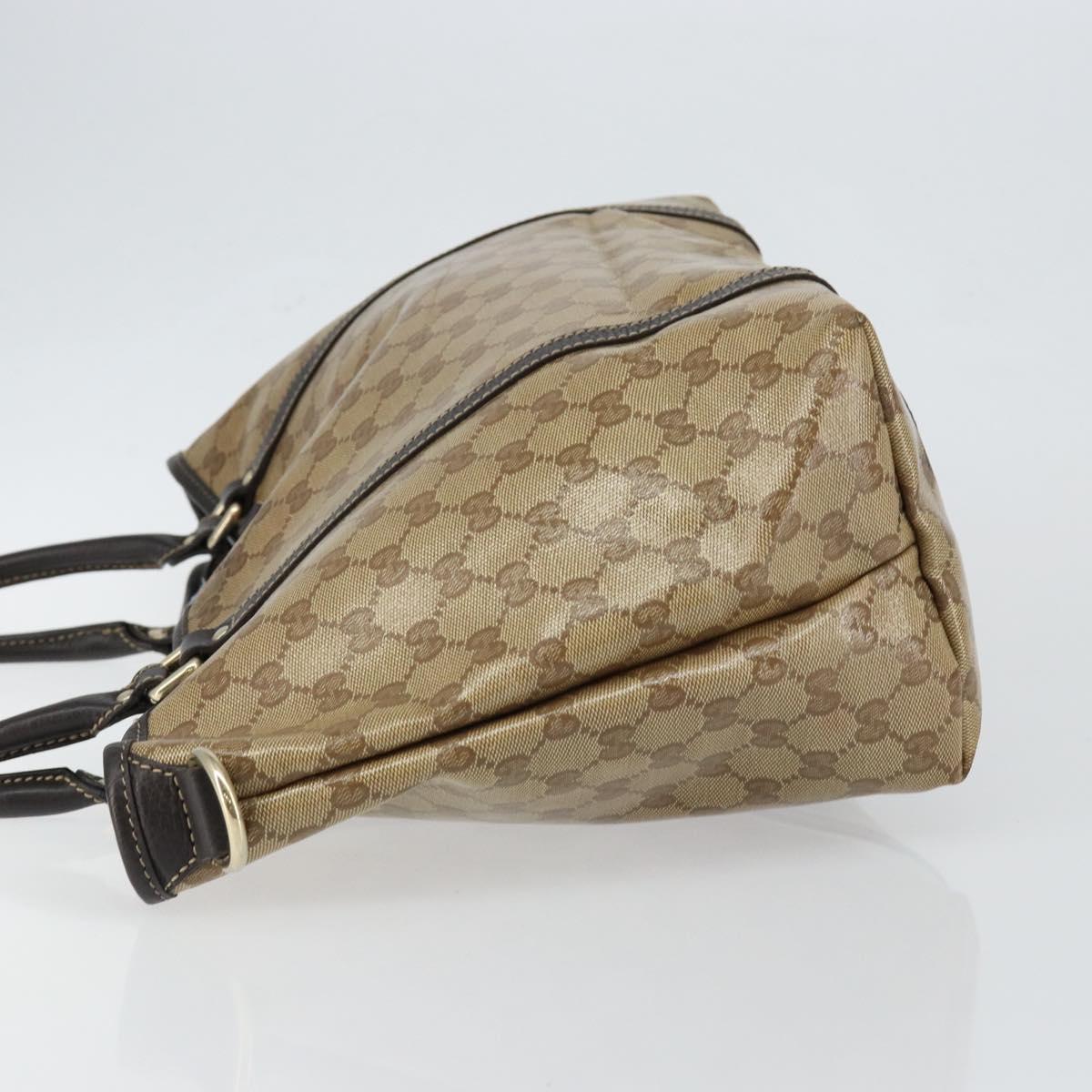 GUCCI GG Crystal Tote Bag Coated Canvas Outlet Beige Gold 265695