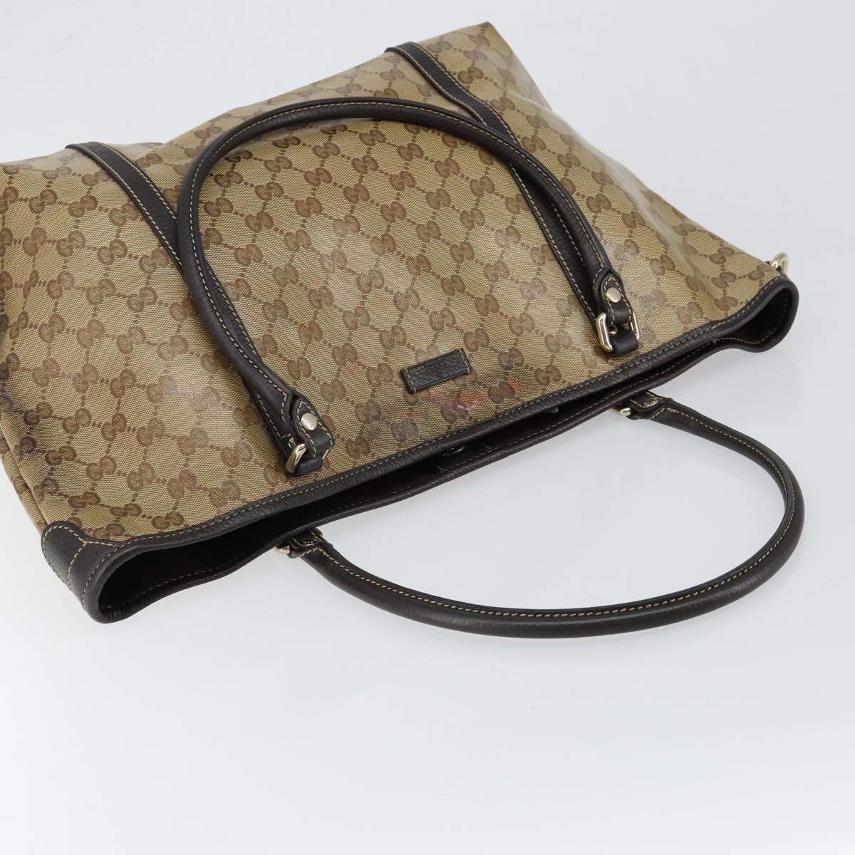 GUCCI GG Crystal Tote Bag Coated Canvas Outlet Beige Gold 265695