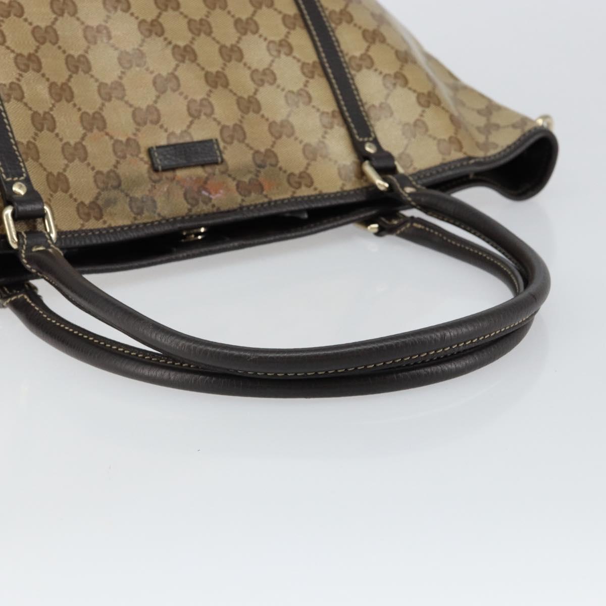 GUCCI GG Crystal Tote Bag Coated Canvas Outlet Beige Gold 265695