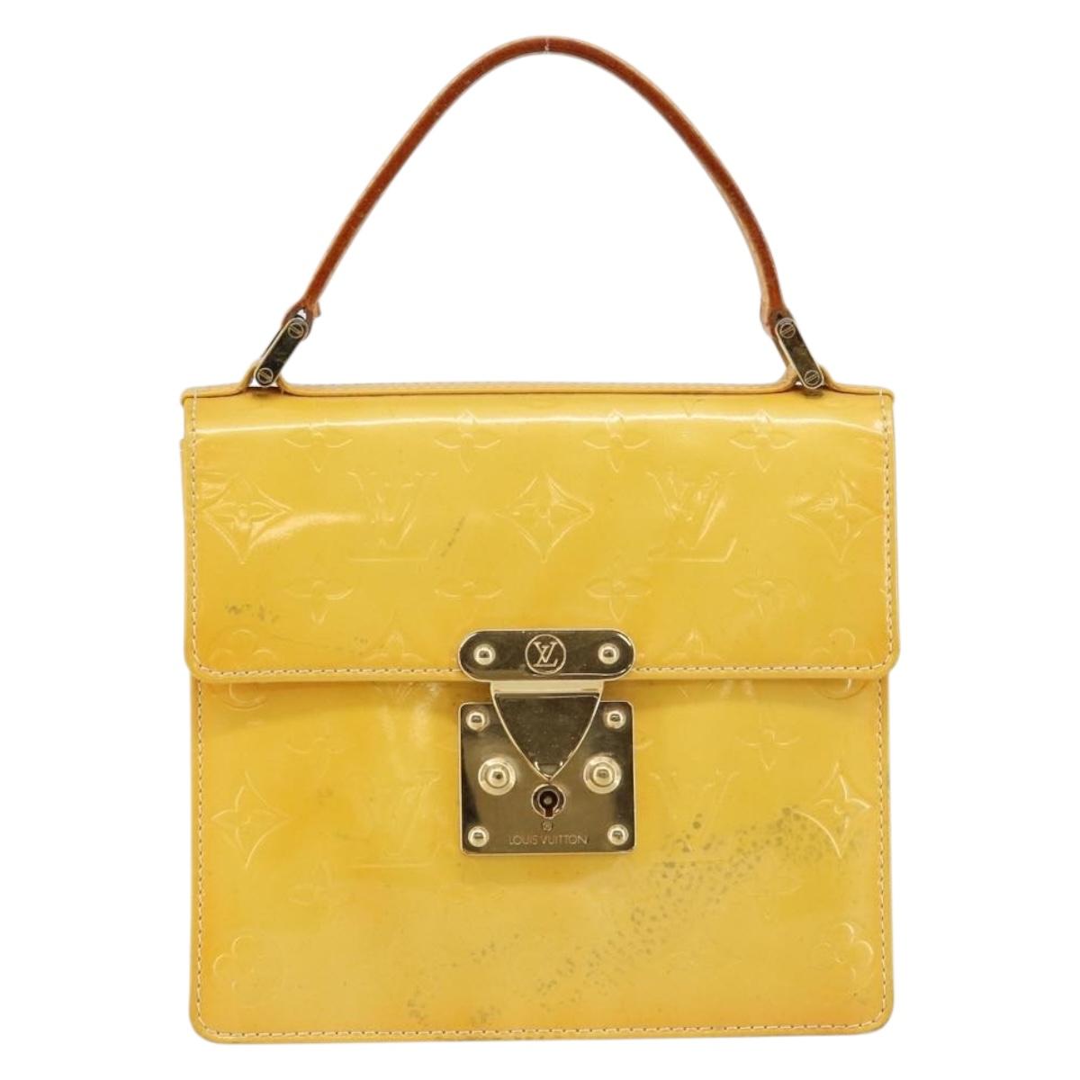 LOUIS VUITTON Monogram Vernis Spring Street Bag Lime Yellow M91068