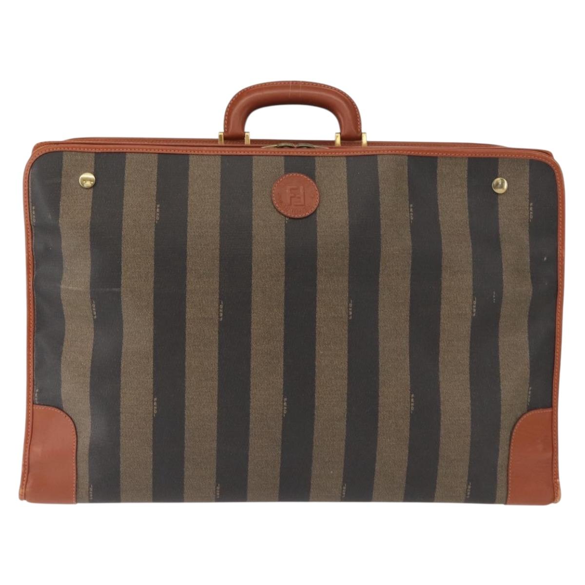 ブーケ FENDI Pecan Canvas Trunk Case PVC Black Brown Auth 147028 | eBay