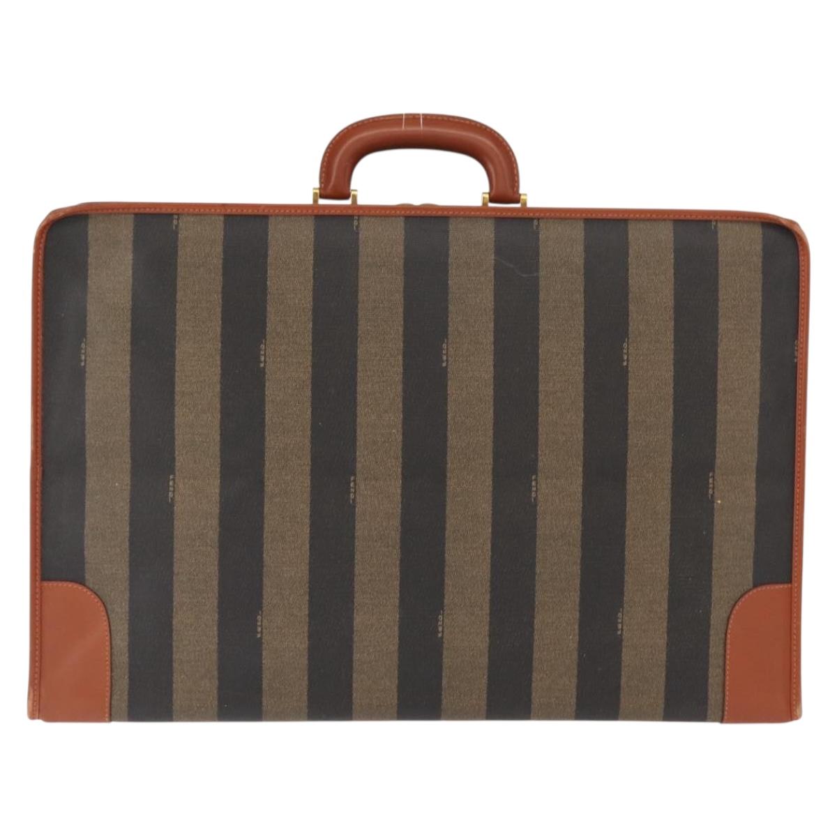 FENDI Pecan Canvas Trunk Case PVC Black Brown Auth 147028 | eBay
